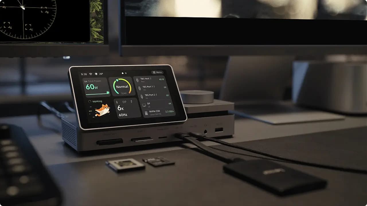 Pexar’s 22-port Thunderbolt 5 dock puts a control screen on your desk