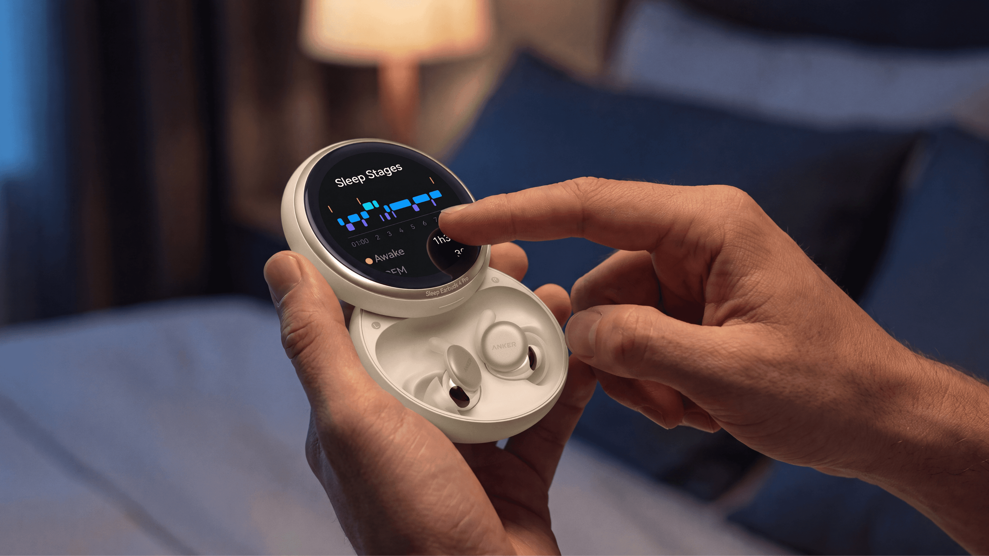 Anker put a display on the case of its new sleepbuds
