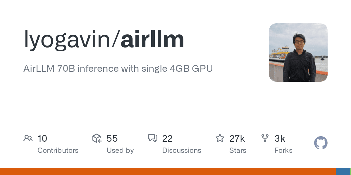 AirLLM 70B inference with single 4GB GPU
