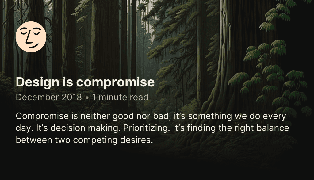 Design is compromise