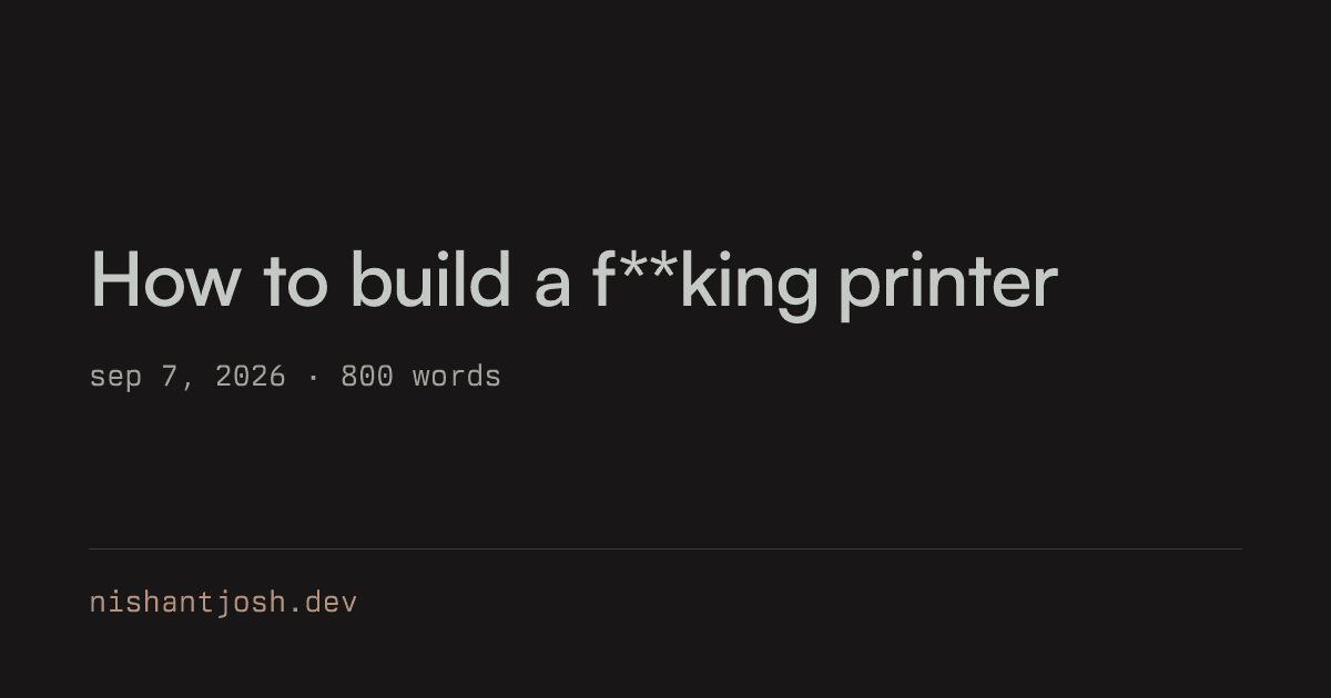 How to build a printer