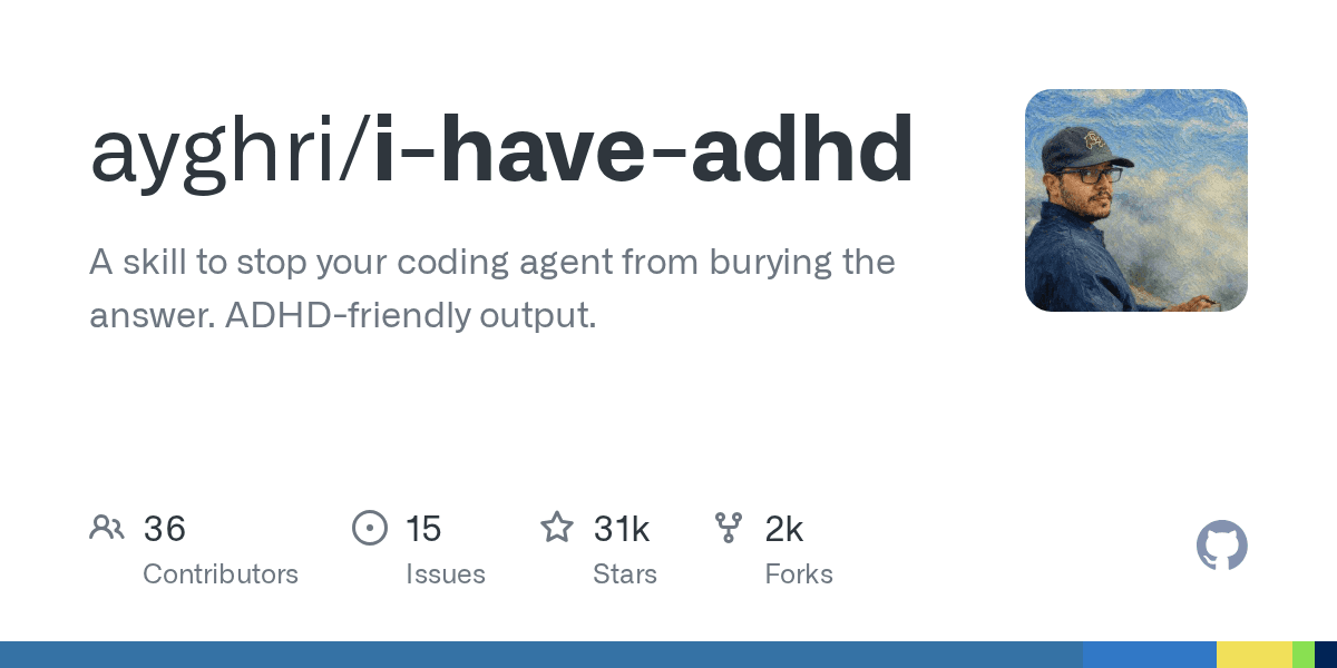 I-have-ADHD: A skill to stop coding agents from burying the answer