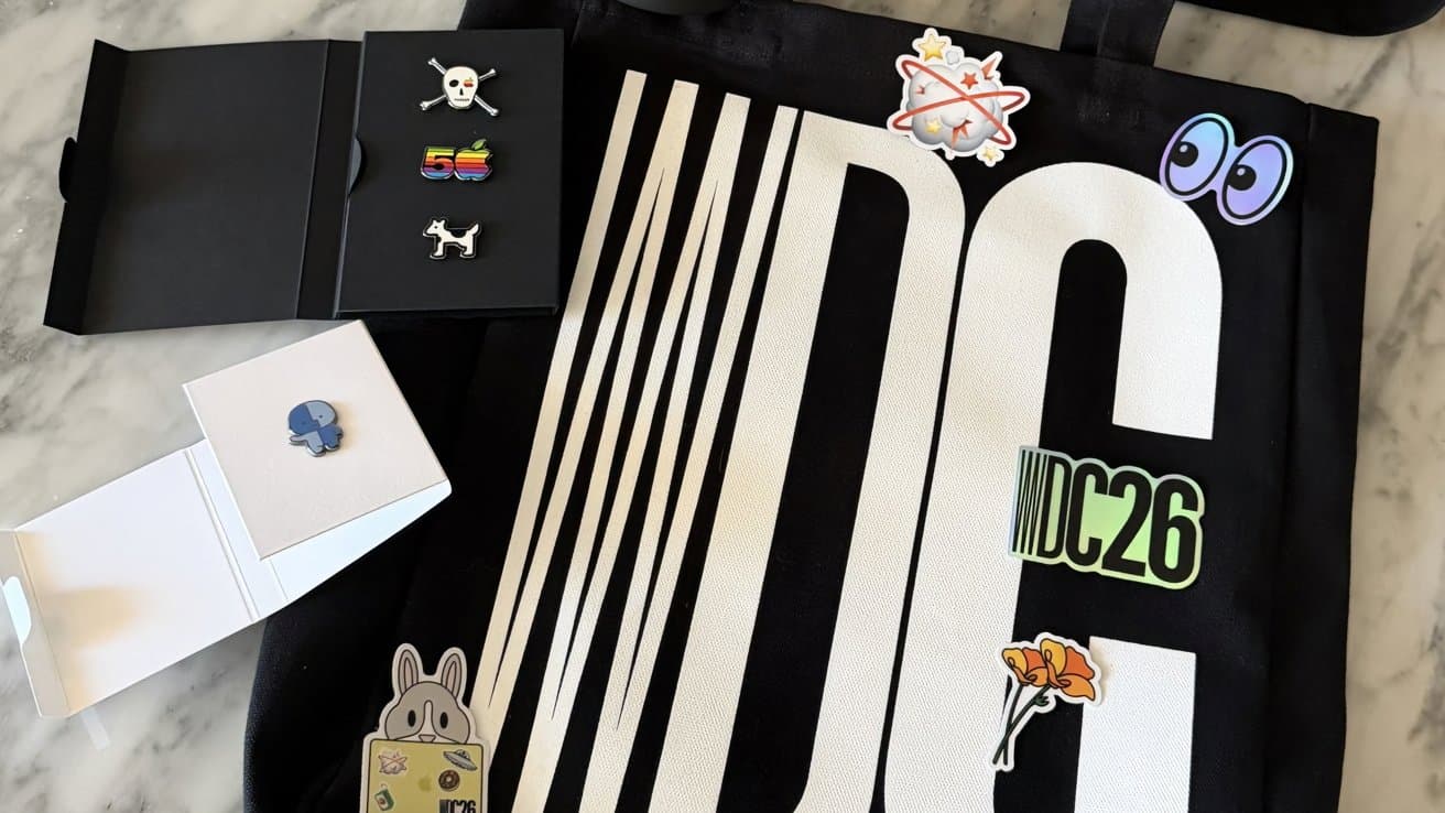 Little Finder Guy joins Clarius the Dogcow in the 2026 WWDC swag bag