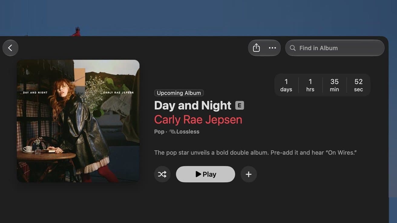 Apple Music testing out countdown clocks for upcoming albums