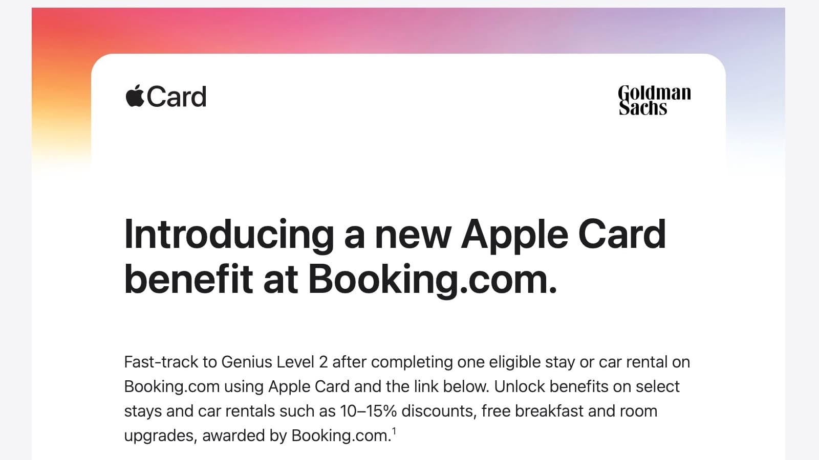 Apple Card Now Fast-Tracks Booking.com Perks With Just One Trip