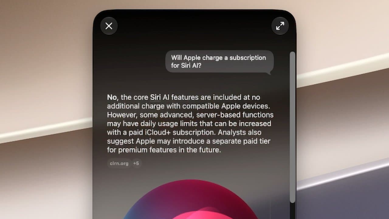 Siri AI success could embolden Apple to charge a subscription