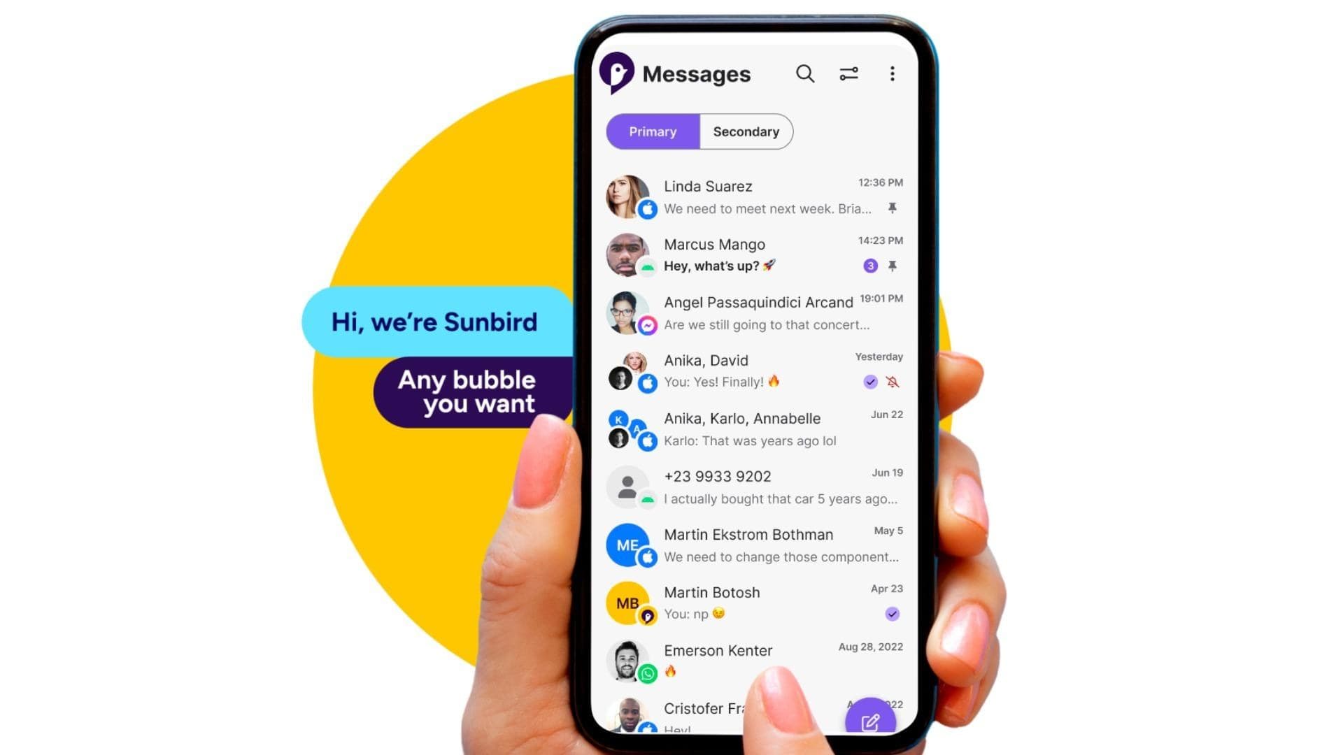 Sunbird relaunched its iMessage app for Android users after three years away