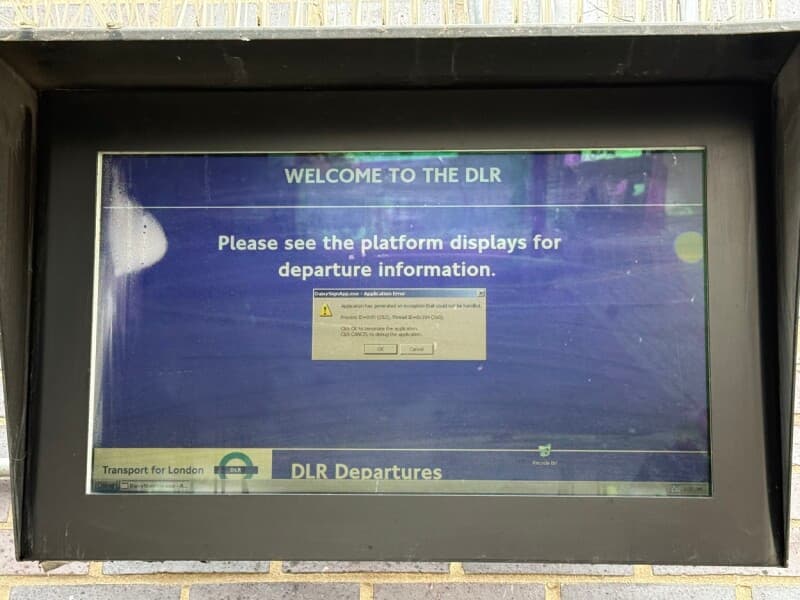 XP-era Windows spotted haunting London's driverless railway