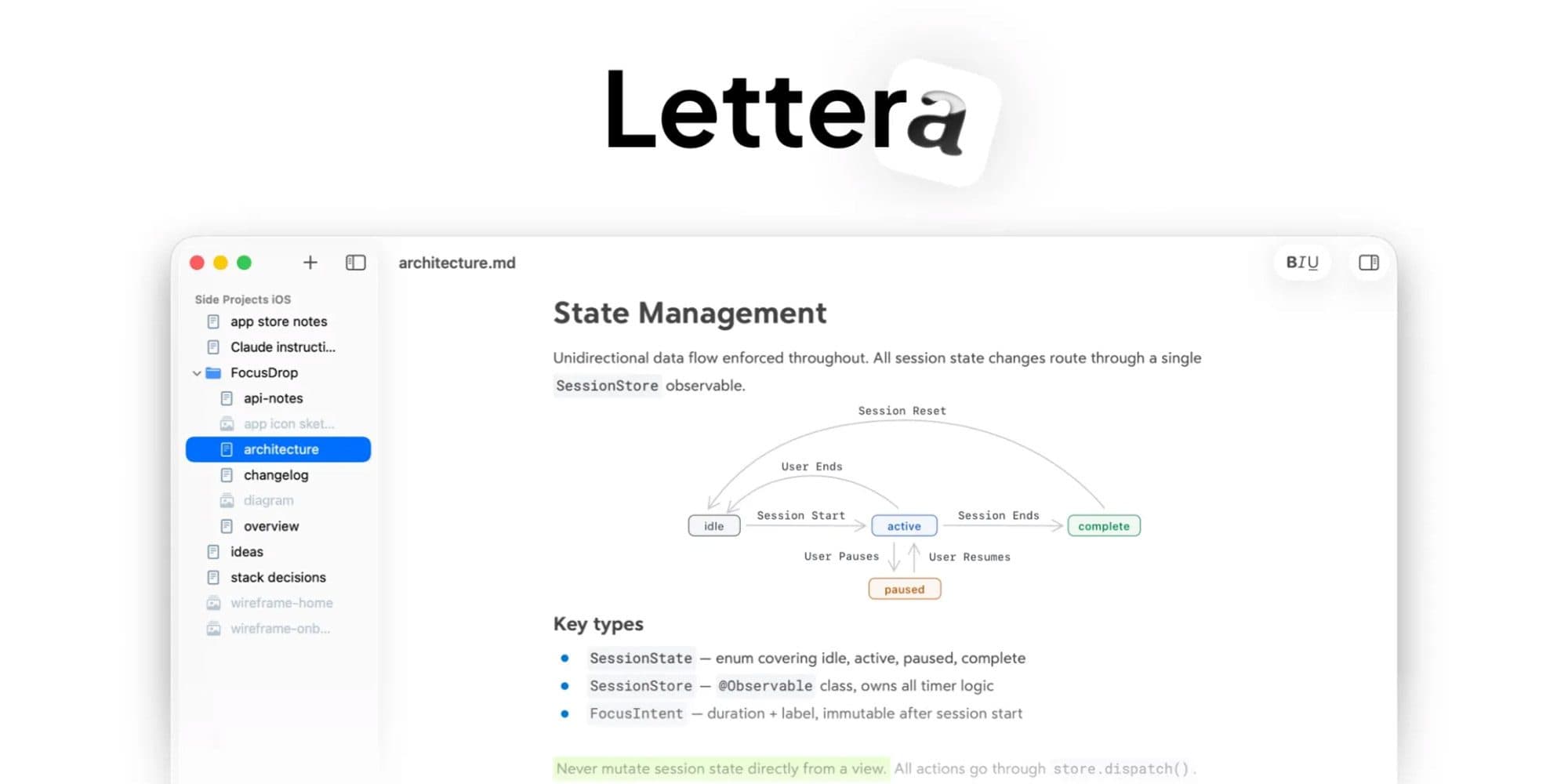 Bear app developers announce Lettera, a beautiful Markdown editor for Mac