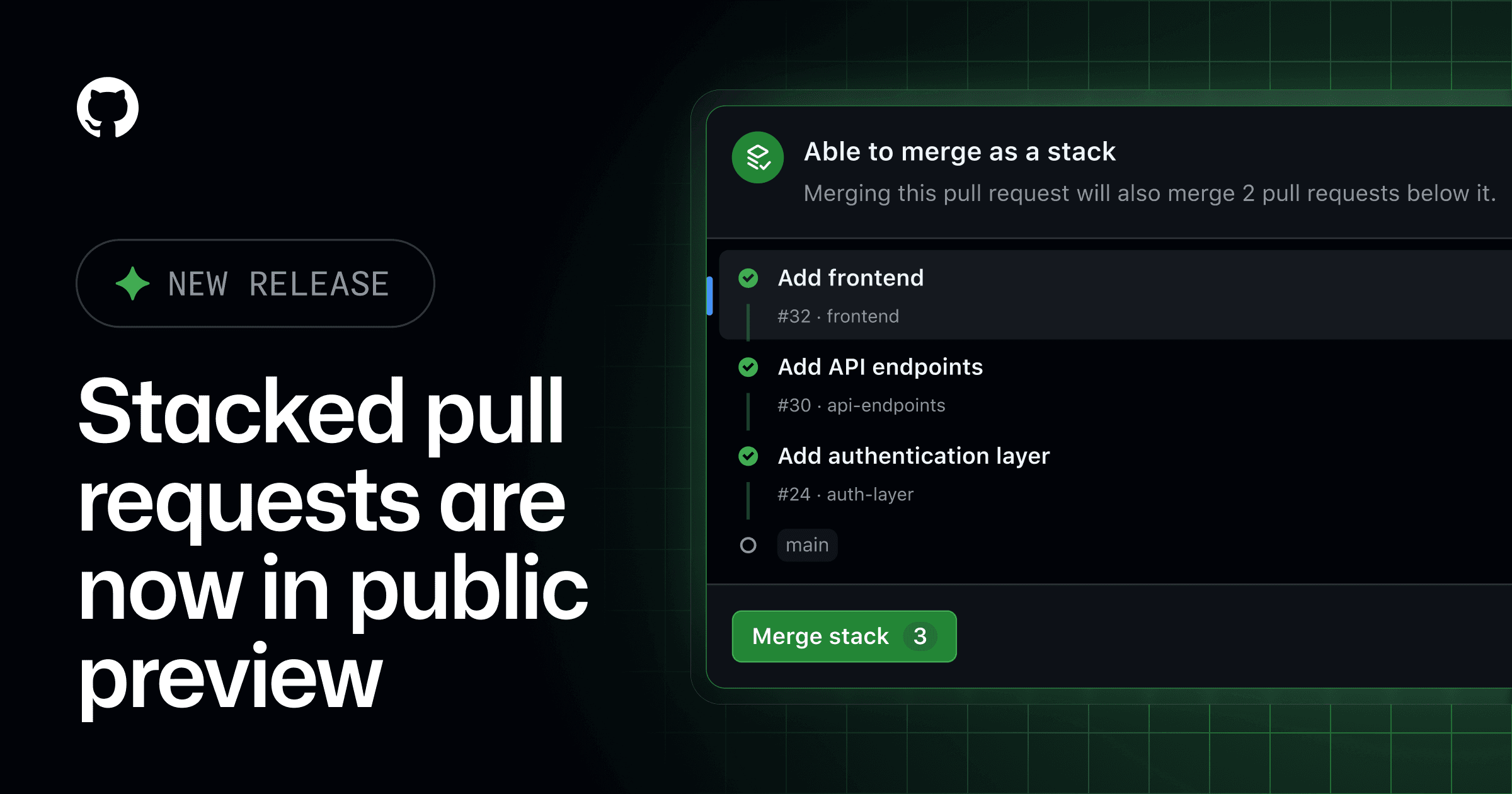 Stacked PRs are now live on GitHub
