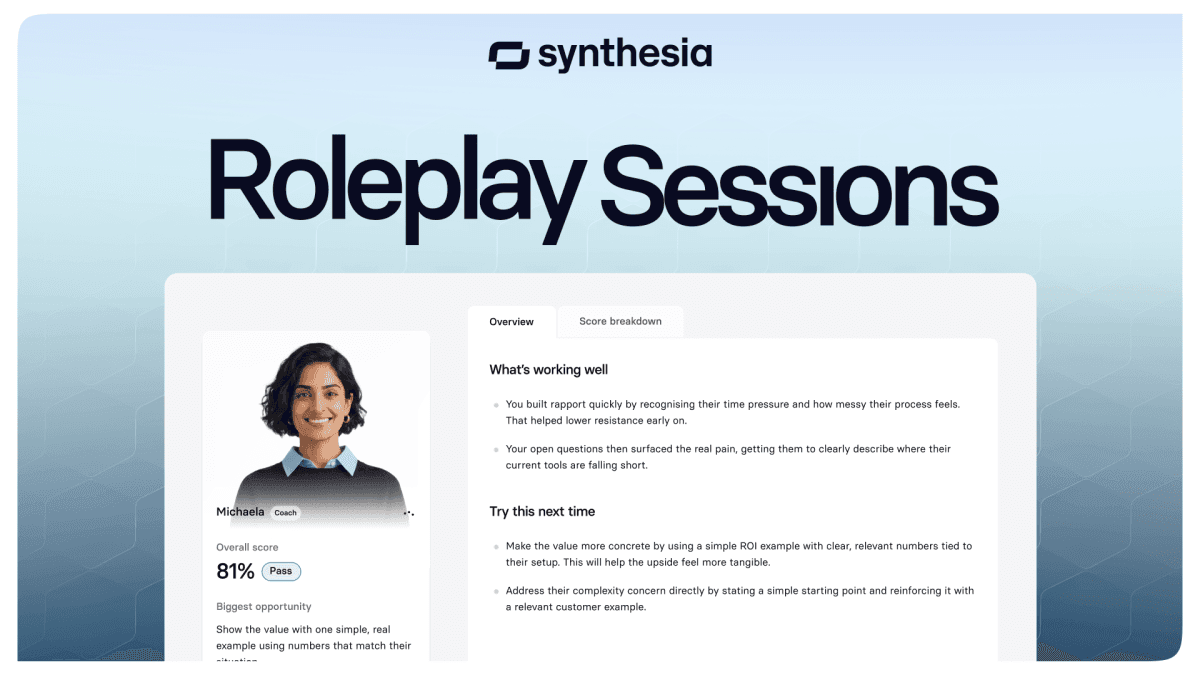 Synthesia’s AI training platform is moving beyond videos into live coaching