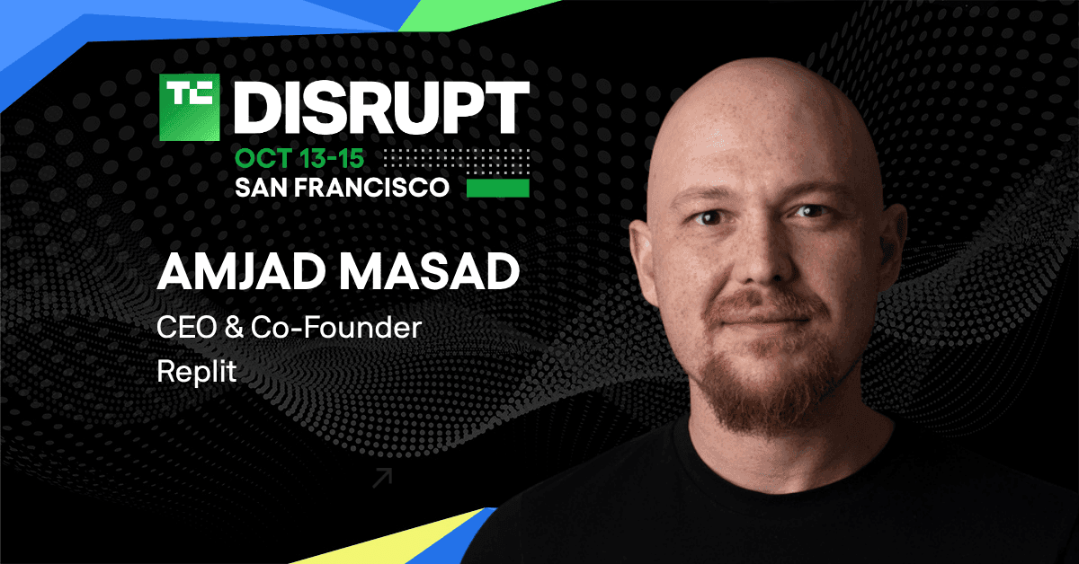Amjad Masad, CEO and co-founder of Replit, joins the Disrupt Stage at TechCrunch Disrupt 2026