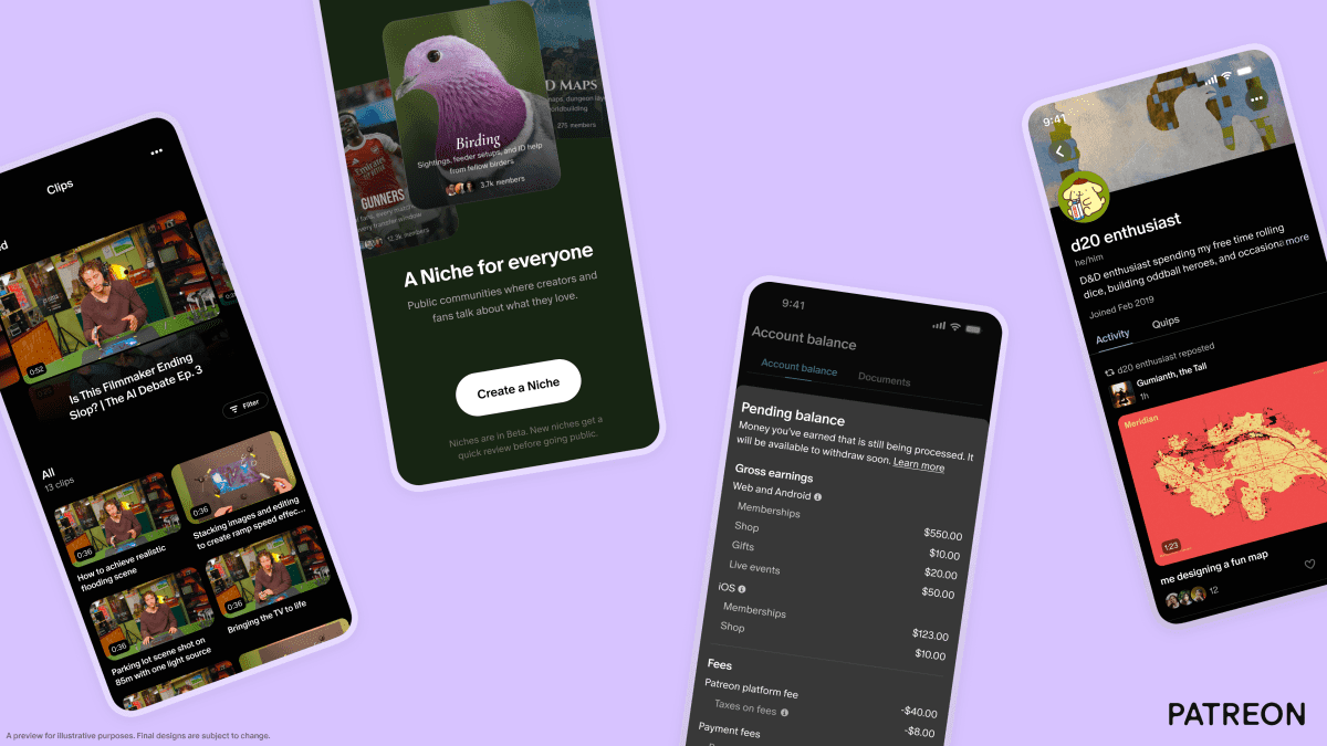 Patreon launches 30 new creator features, including short-form Clips and revamped discovery