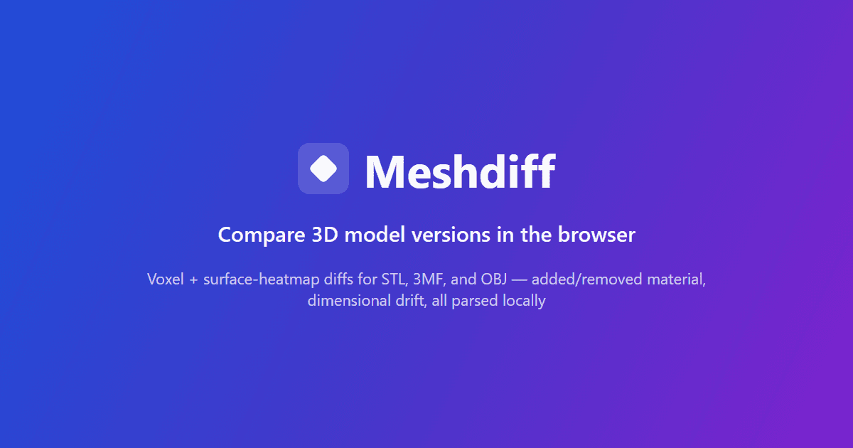 Meshdiff – visually compare two STL versions in the browser, client-side